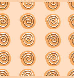 Cinnamon Bun Seamless Pattern Sweet Roll