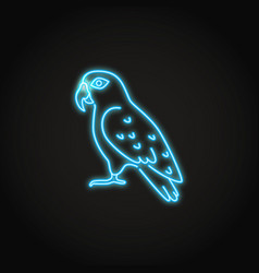 Pionus Parrot Icon In Glowing Neon Style