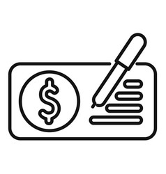 Writing Profit Bill Icon Outline Business