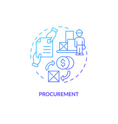 2d Procurement Gradient Line Icon Concept