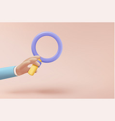 3d Minimal Magnifying Glass In Business Hand