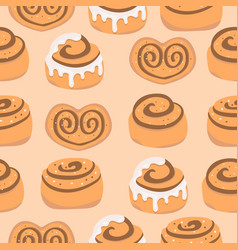 Cinnamon Bun Seamless Pattern Sweet Roll