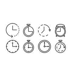 Clock Icon Time In Trendy Flat