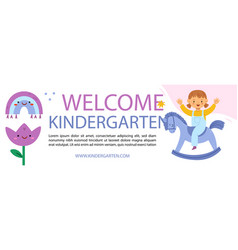 Hand Drawn Nursery School Horizontal Banner