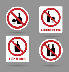 No Alcohol And Free Area Signs