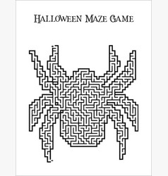 Printable Black And White Spider Halloween Maze