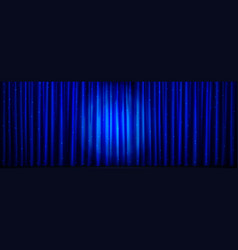 Realistic Blue Curtain Background Garland Lights