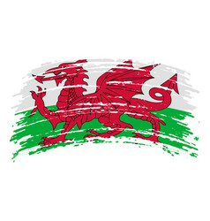 Wales Flag In Grunge Brush Stroke