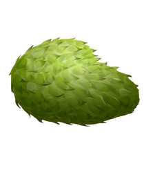 Whole Soursop Icon Cartoon Leaf Fruit