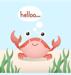 Cute Cartoon Crab Under The Sea