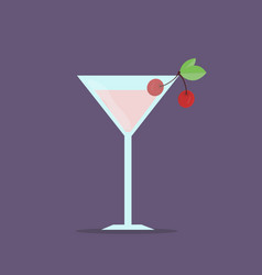 Drink Cocktail With Cherries In A Glass