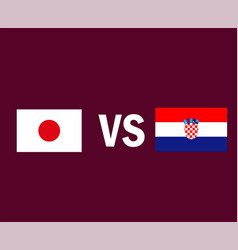 Japan Vs Croatia Flag Emblem Symbol Design