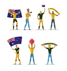 Australia Football Fans Cheerful Soccer