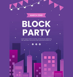 Flat Design Block Party Poster Design