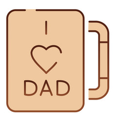 I Love Dad Mug Flat Icon Fathers Day Gift Brown