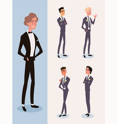 Icon Set Groom And Groomsmen