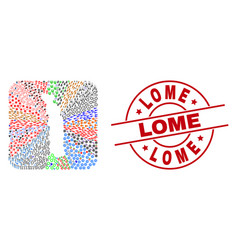 Lome Stamp And Togo Map Hole Mosaic