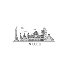 Mexico City City Skyline Isolated