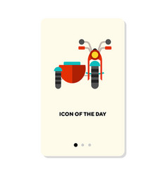 Retro Motorcycle With Sidecar Flat Icon