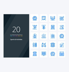 20 Sports Activities Blue Color Icon For