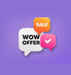 Wow Offer Tag Great Sale Price Sign 3d Bubble