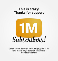 1m Subscribers Golden Button Celebration