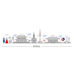 Seoul Silhouette Korean Travel Landmarks Skyline