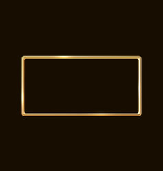 Big Gold Rectangle Frame Isolated On Black Back