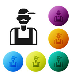 Black Plumber Icon Isolated On White Background