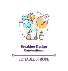 Breaking Design Conventions Concept Icon