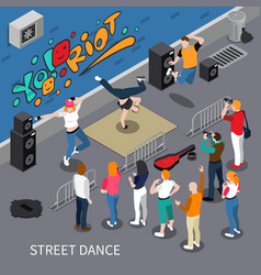 Street Dance Isometric Composition