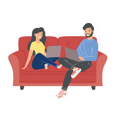 Couple Using Laptops Ecommerce