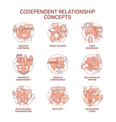 Red Icons Representing Codependent Relationship