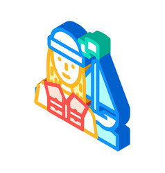 Yachting Female Sport Isometric Icon