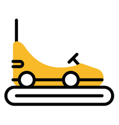 Yellow Bumper Car On A White Background