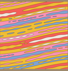 1960s Hippie Background Design With Wavy Stripes