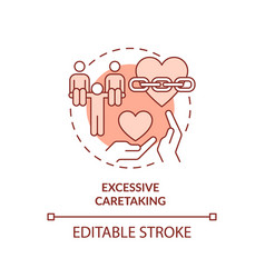 2d Red Linear Icon Excessive Caretaking Concept