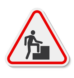 Caution Step Up Sign On White Background