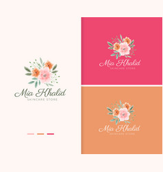 Hand Painted Watercolor Anemone Flower Logo