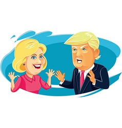 Hillary Clinton And Donald Trump Caricature