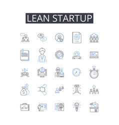 Lean Startup Line Icons Collection Agile