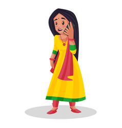 Punjabi girl singer cartoon Royalty Free Vector Image