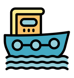 Sea Ship Icon Flat