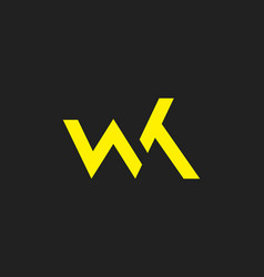 Alphabet Letter W K Logo Icon Wk Or Kw Minimal