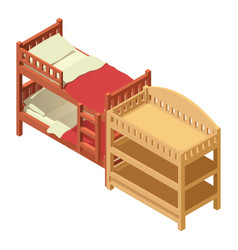 Children Furniture Icon Isometric Two