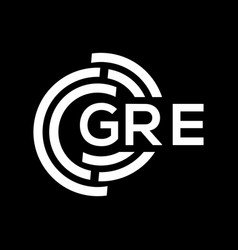 Gre Letter Logo Design On Black Background