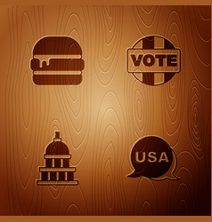 Set Usa Independence Day Burger White House