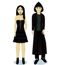 Teenagers Boy And Girl Im Goth Style