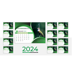 Desk Calendar Design Template 2024