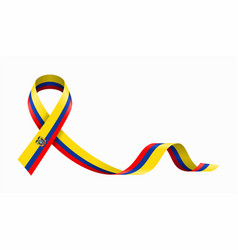 Ecuadorian Flag Stripe Ribbon Wavy Background